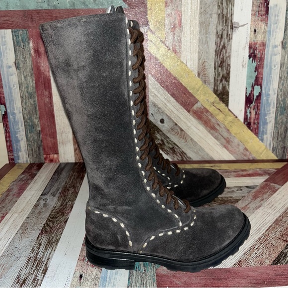 I Pinco Pallino Imelde & Stefano Cavalleri Girls Suede Boots Lace Knee High 11 - Picture 6 of 13